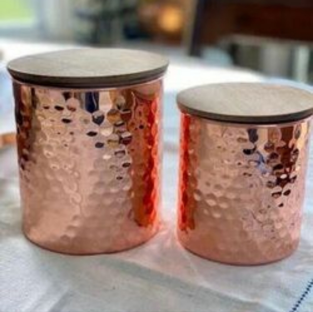 UNCOMMON JAMES Set of 2 Canisters. Color Copper. - Picture 2 of 6